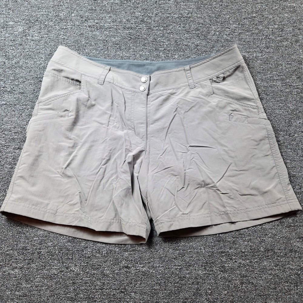 ExOfficio Hiking Shorts Womens 16 Gray Nylon Lightweight Travel Outdoor Utility